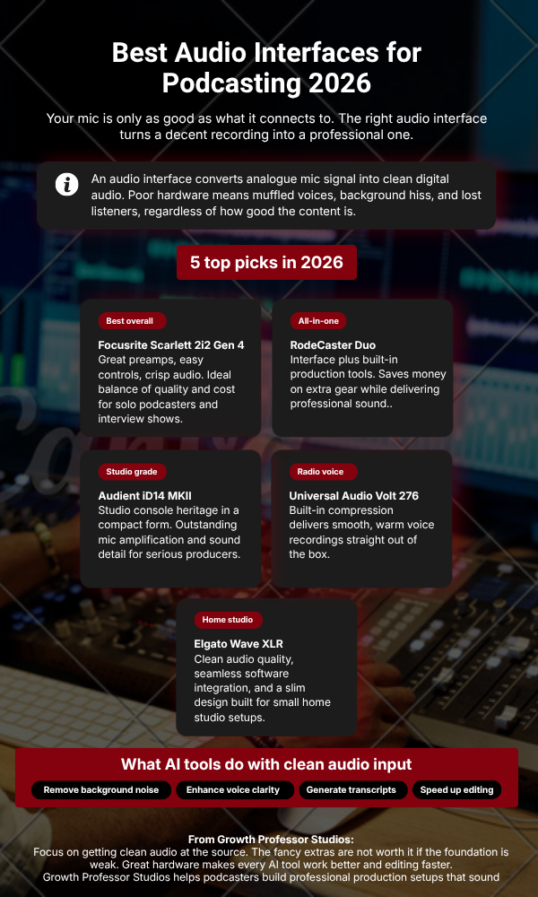 best audio interface for podcast